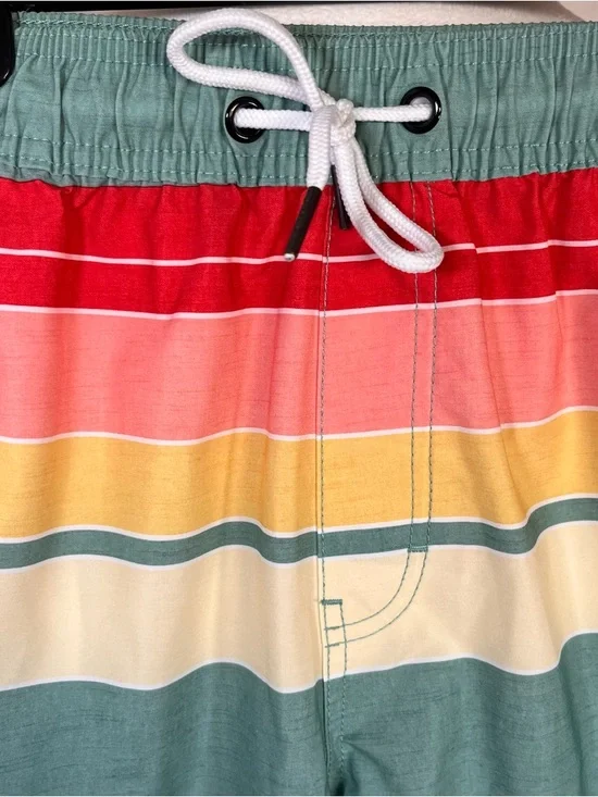 Ezekiel Men's Stripe Board Shorts Mint Green/Multicolor Stripes 34 Beach Pool - Picture 3 of 8